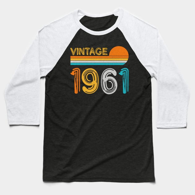 Vintage 1961 Happy 62nd Birthday Retro Baseball T-Shirt by myreed